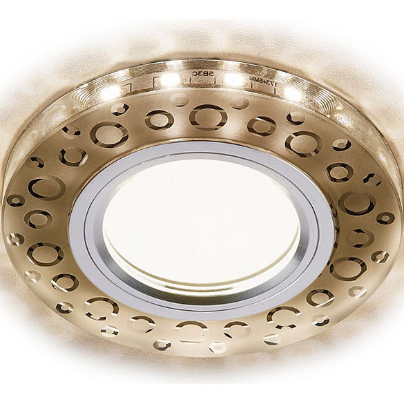 Ambrella Светильник встраиваемый Круг MR16 Матовый/Хром+ LED 3W 2700K D90 H10 A65