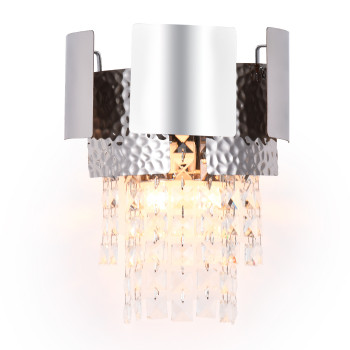 Настенный светильник с хрусталем серебро/прозрачный E14/2 max 40W 270*240*150