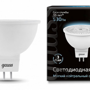Лампа Gauss LED MR16 220V 5W 4100К 530lm