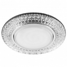 Светильник встраиваемый с белой LED подсветкой Feron CD4020 потолочный GX53 без лампы прозрачный