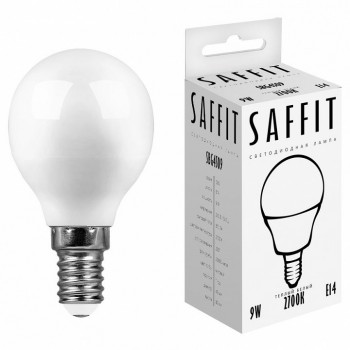 Лампа светодиодная SAFFIT SBG4509 Шарик E14 9W 230V 2700K