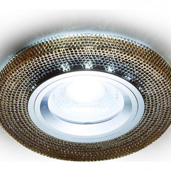 Ambrella Светильник встраив. Круг MR16 Хром/Агат+ LED 3W 4200K D100 H12 A65